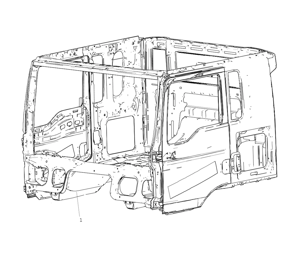Правая дверь показана в составе кабины